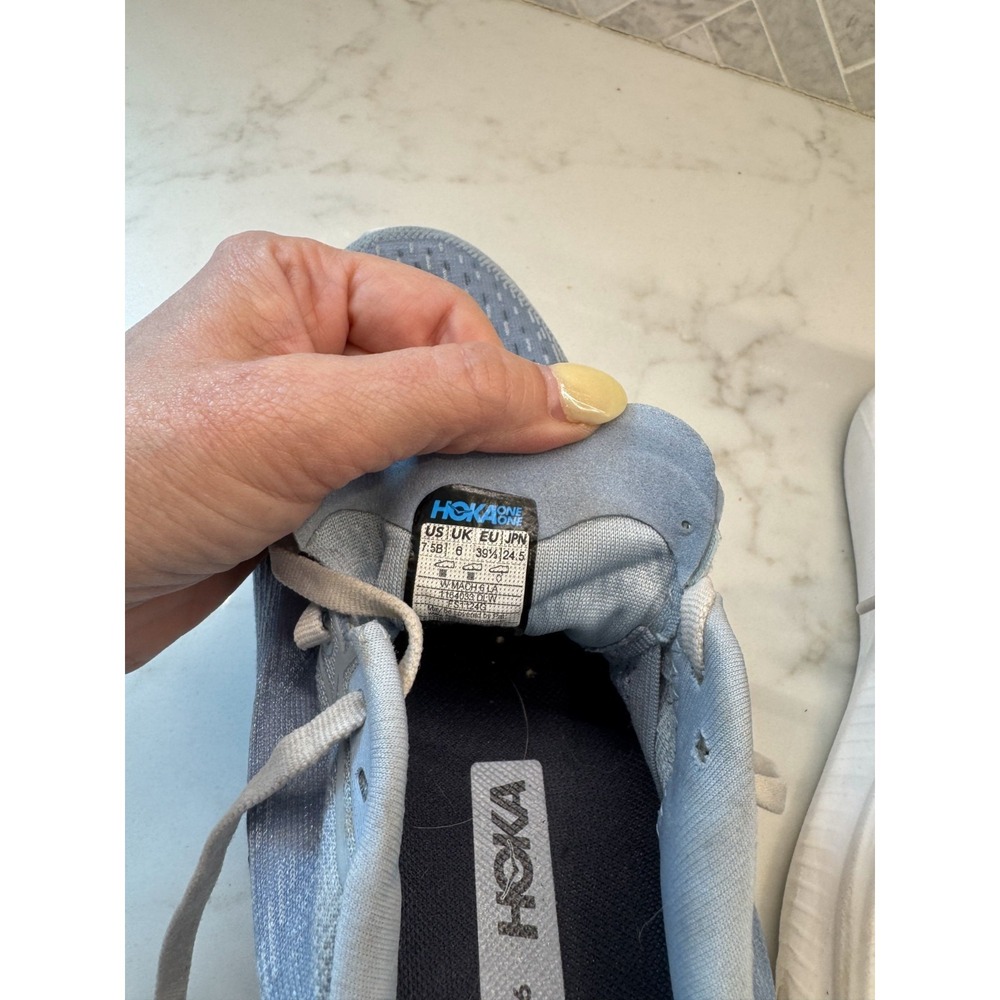 Hoka One One Mach 6 Running Shoes Womens 7.5 B 7.5B Blue White Athletic Sneakers - Picture 6 of 9
